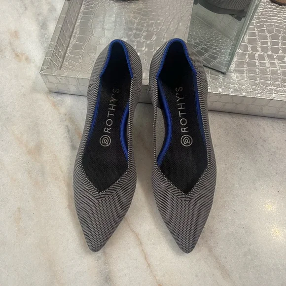 Rothy's The Point Flat-Gray - Picture 7 of 12